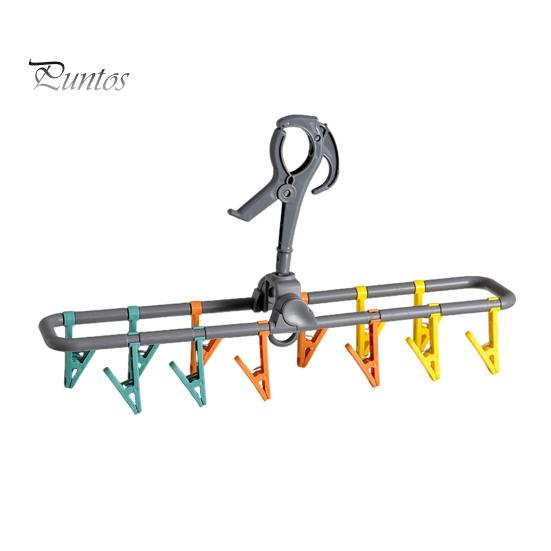 

Сушильная стойка, вешалка для детской одежды, вращающаяся на 360 градусов, складная конструкция, переносная вешалка для носков и нижнего белья с зажимами серый