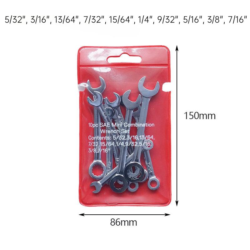

10pcs Mini Combination Wrench Set Metric Inch Ignition Wrenches Open End & Box End Spanner Set Small Thin Wrench Kit