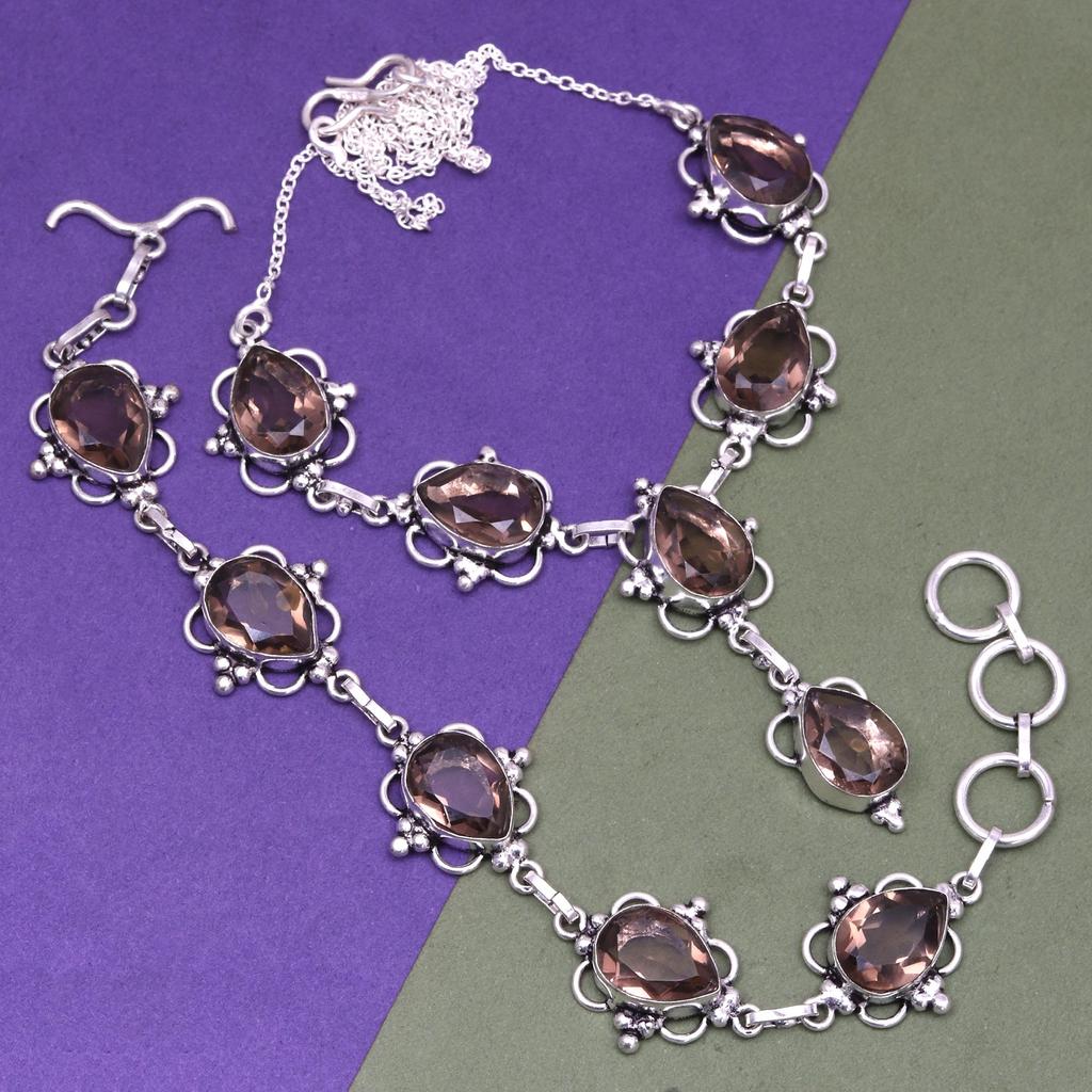 Smoky Topaz Gemstone Unisex Women's Gift For Her Jewelry Jewelry Set
