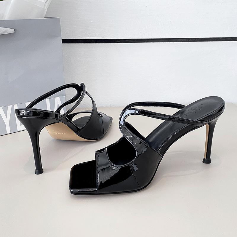 

Nude high heels summer new sexy not tired feet beautiful stiletto cross with mermaid Ji sandals 40