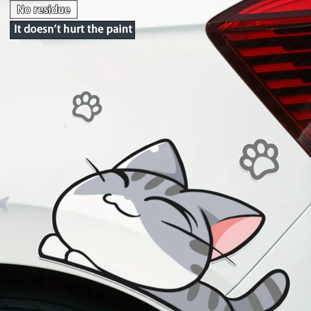 10pcs Cat Fish Car Stickers Auto Wheel Brow Bumper Sticker Scratches Cover Body Decoration Decals Motorcycle Waterproof Decals
