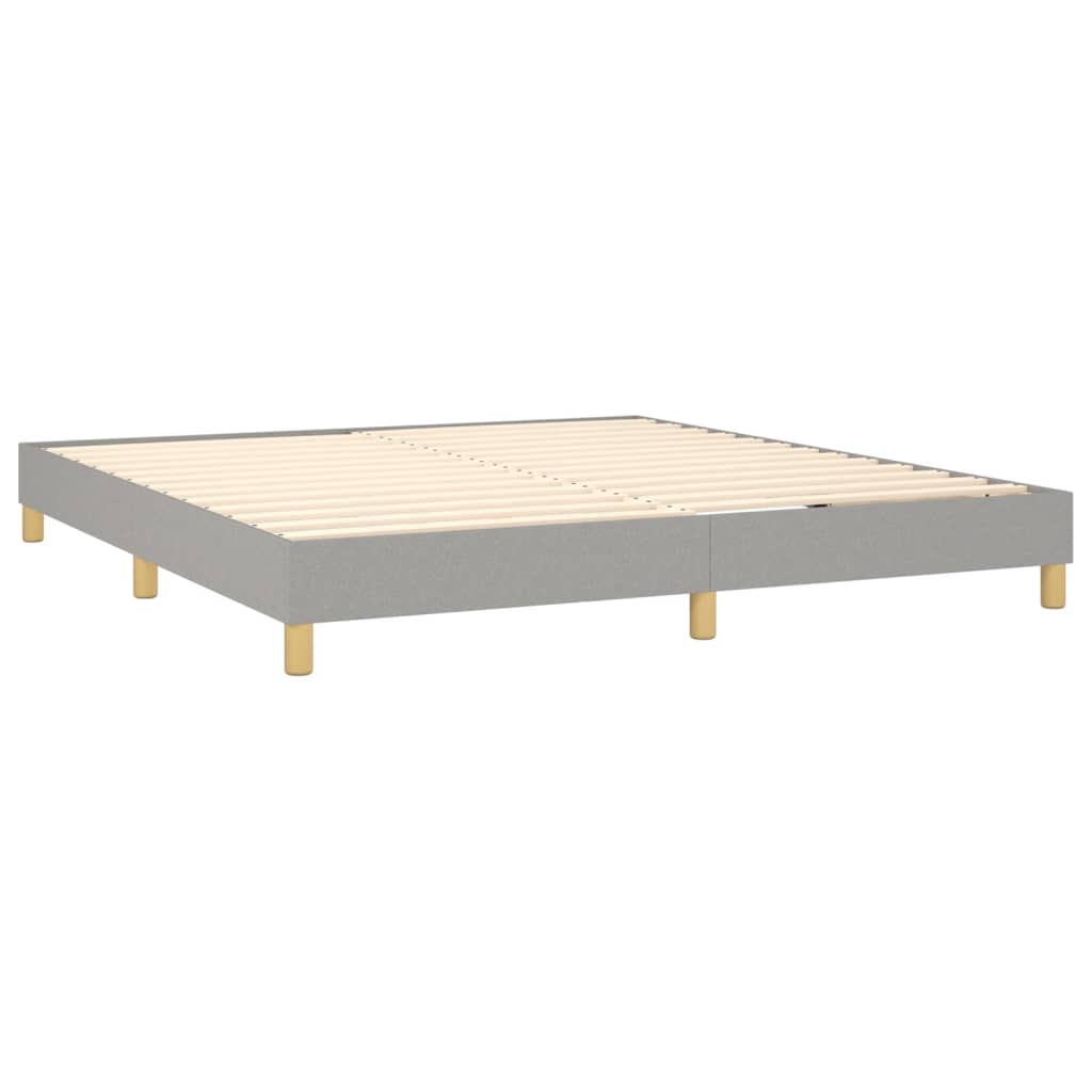 Box Spring Bed with Mattress Light Grey 160x200 cm Fabric