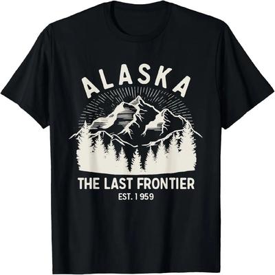 Alaska Last Frontier Mountains USA Vintage T-Shirt