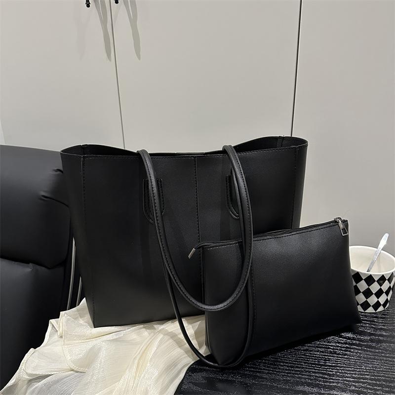 One Shoulder Underarm Tote Bag, New Fashionable Solid Color Texture, Casual and Simple Commuting Handbag, Large Capacity Mother and Child Bag