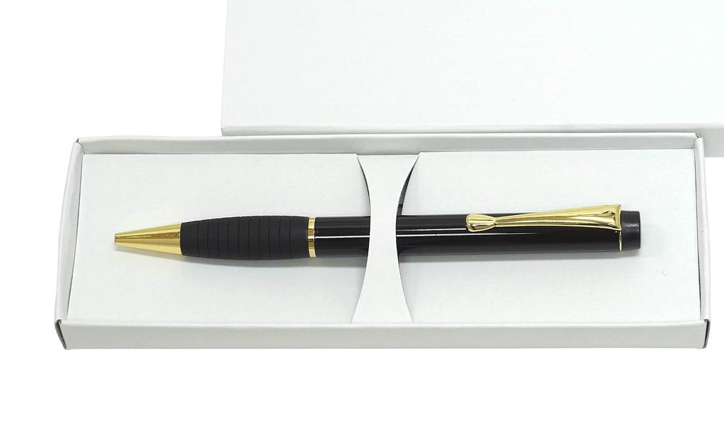 Midnight Rubber Twist Ballpoint Gift Black Original Brass Twist Ballpoint Pen with Rubber Includes Metal Pen, 10-Pack, Boxed, 1.0mm Lead, Grip,