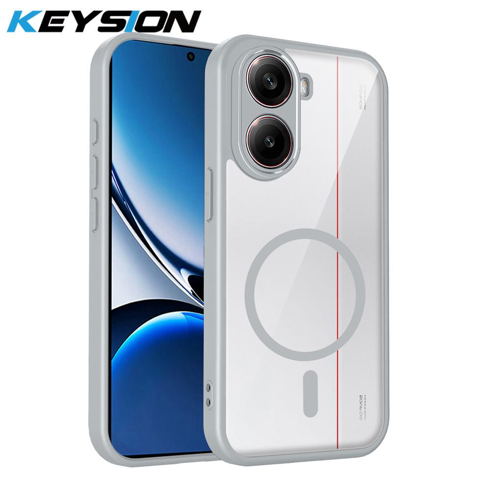KEYSION Transparent Magnetic Phone Case for Xiaomi POCO X8 Pro Max Silicone+PC HD Clear Shockproof Back Cover for POCO X8 Pro