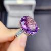 BELLA BOX Deep Purple Zircon High-end Online Red Broadcast New Product Simulation Amethyst Full Diamond Opening Ring Female Ring
