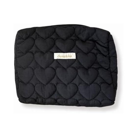 Pouch, Large Cosmetic Pouch, Makeup Pouch, Travel Pouch, Accessory Case, Large Capacity, Travel (Black)