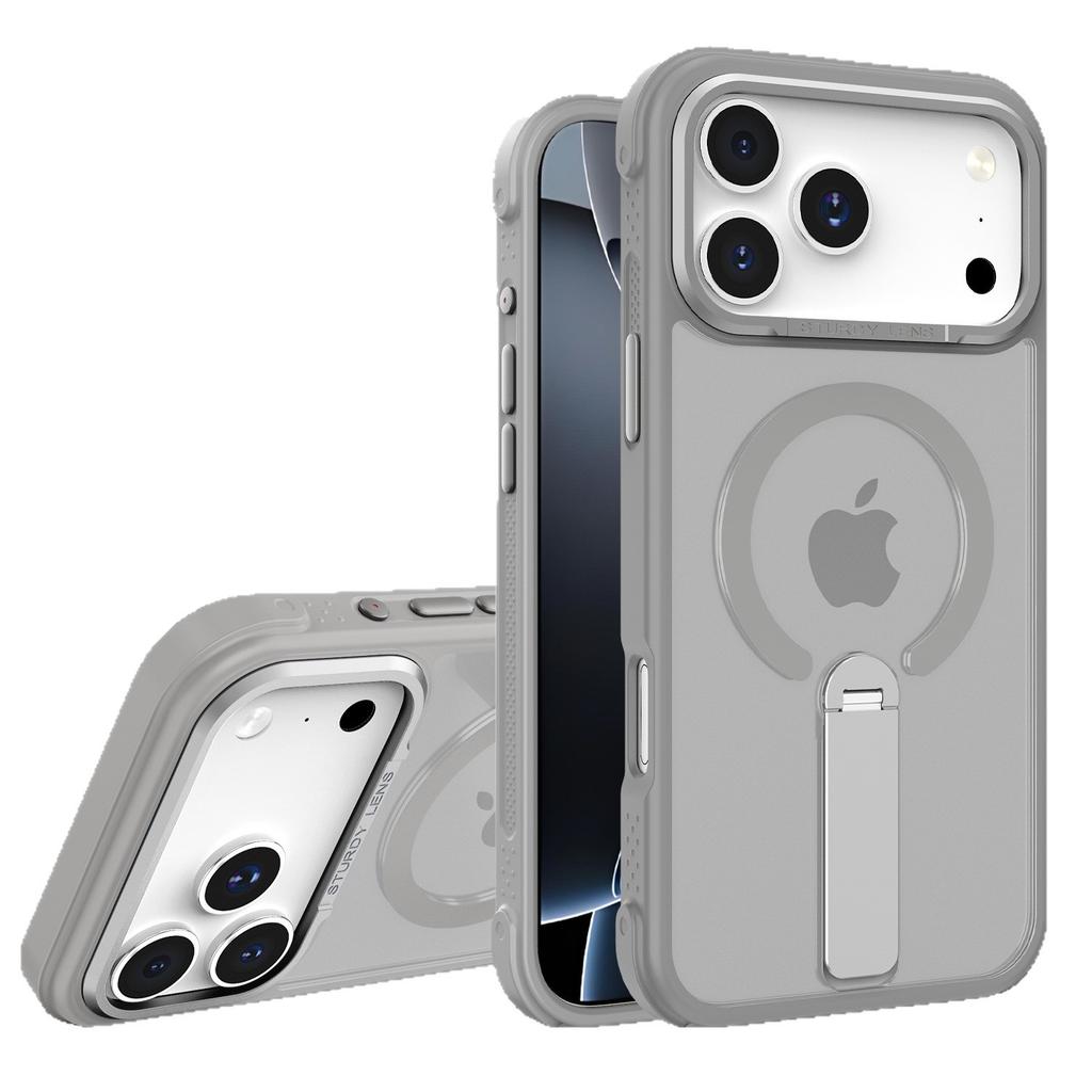 Applicable to iPhone17promax standing bracket mobile phone case Apple 15/16 magnetic matte creative anti-drop case