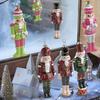 Nutcracker Puppet Pendant Christmas Decoration Soldier Wooden Hanging Ornaments Xmas Tree Figure Toy Fireplace Entrance Decor