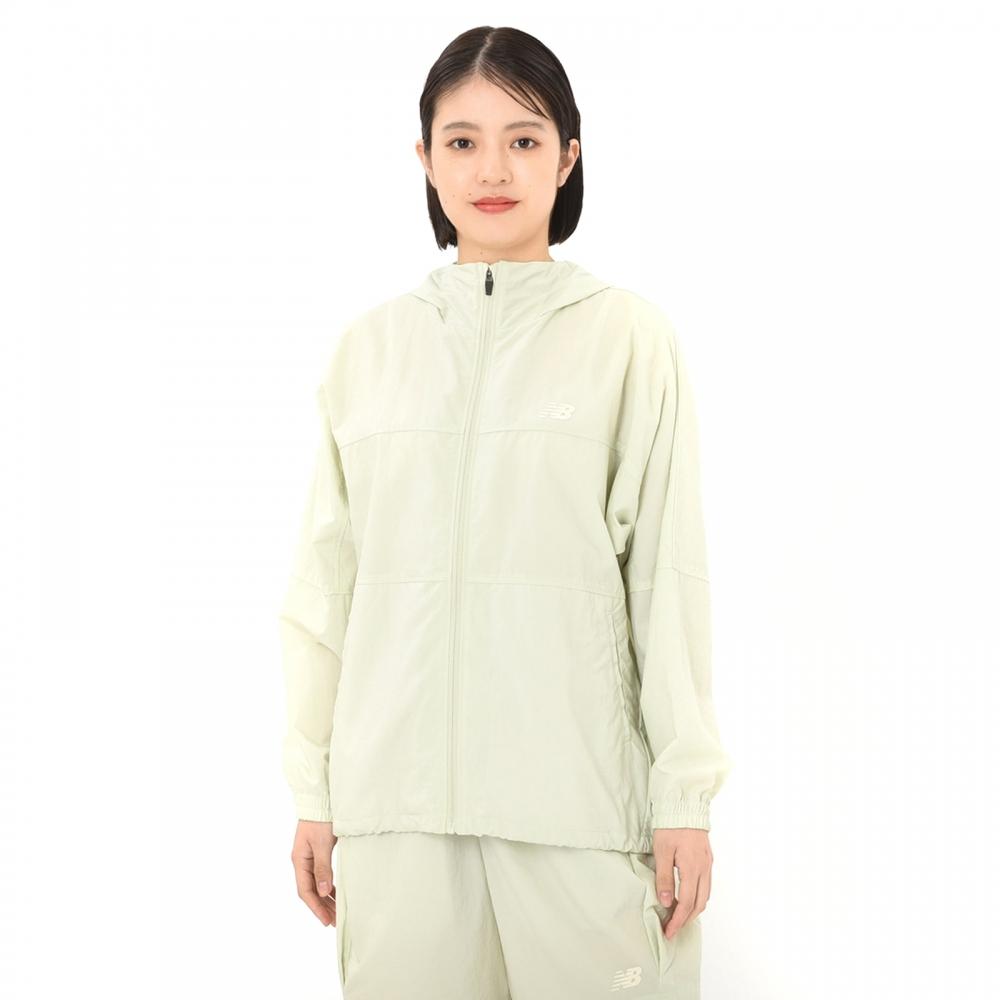 

New Balance Performance Woven Hooded Jacket Num Natural Mint Awj45721 Num S