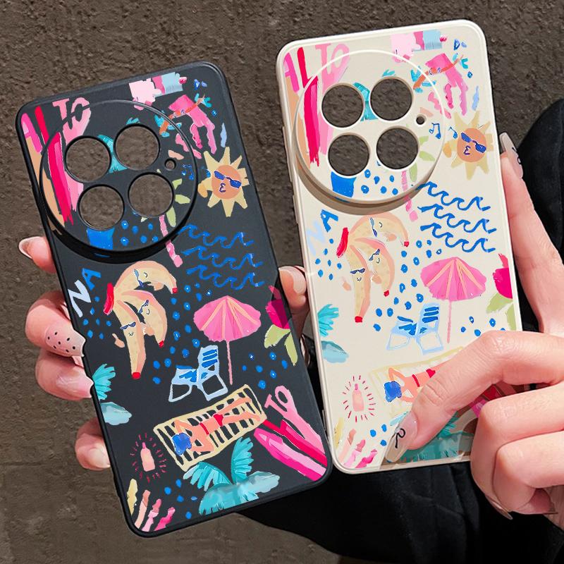 Case For OnePlus 15 13 13T 12 Cartoon Vacation Painting Shockproof Bumper Soft Silicone Cover For Oneplus Nord 5 13R 12R 11R 5G