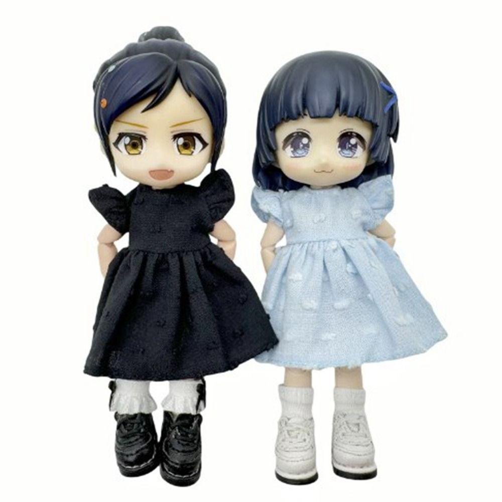Handgemachte Puppen Punkte Kleider Mode Tops Kleidung Rock für 1/11 OB11 Puppen/für 1/12 BJD