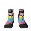 Animal Graffiti Raccoon Print Pattern Unisex Soft Breathable Comfortable Sweat Wicking All-match Carnival Low-top Trendy Socks