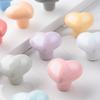 HUAMULAN 15PCS Glossy Ceramic Knobs Heart Shape Cabinet Dresser Pulls Door Handles Cupboard Wardrobe Drawer,3 Size Mounting Screws, Assorted Color