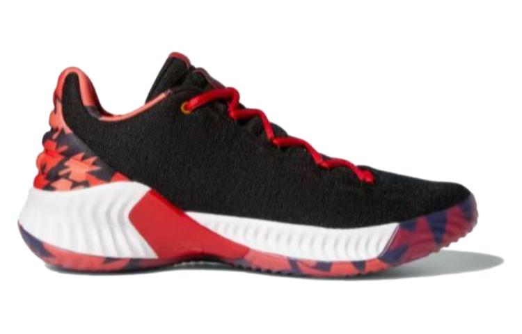 adidas Pro Bounce 2018 Abrasion Resistant Breathable Low Top Running Shoes Unisex Black Red F36943