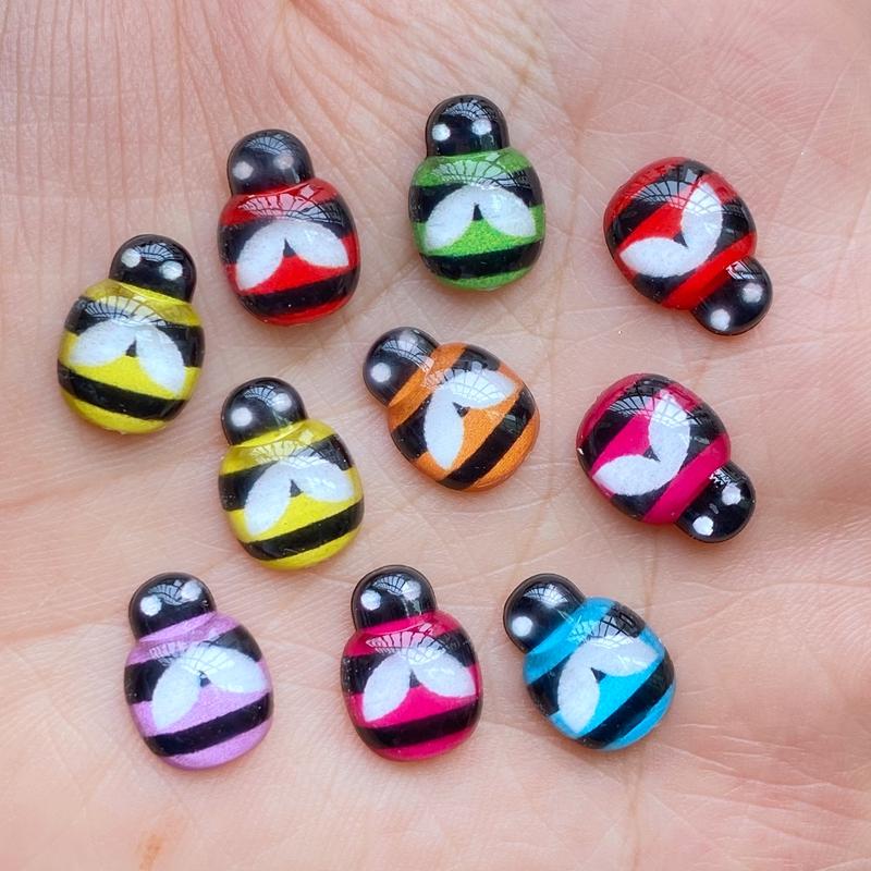 

50Pcs Cute Mini Cute Cartoon Insect Beetle Nail Art Resin Designer Charms DIY Craft For Nail 3D Decorations Jewelry