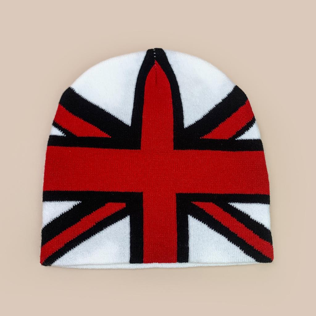 2026 UK English Union Jack Flag Jacquard Knitted Winter Warm Beanie Hat Children Adults Unisex Fashion High Quality