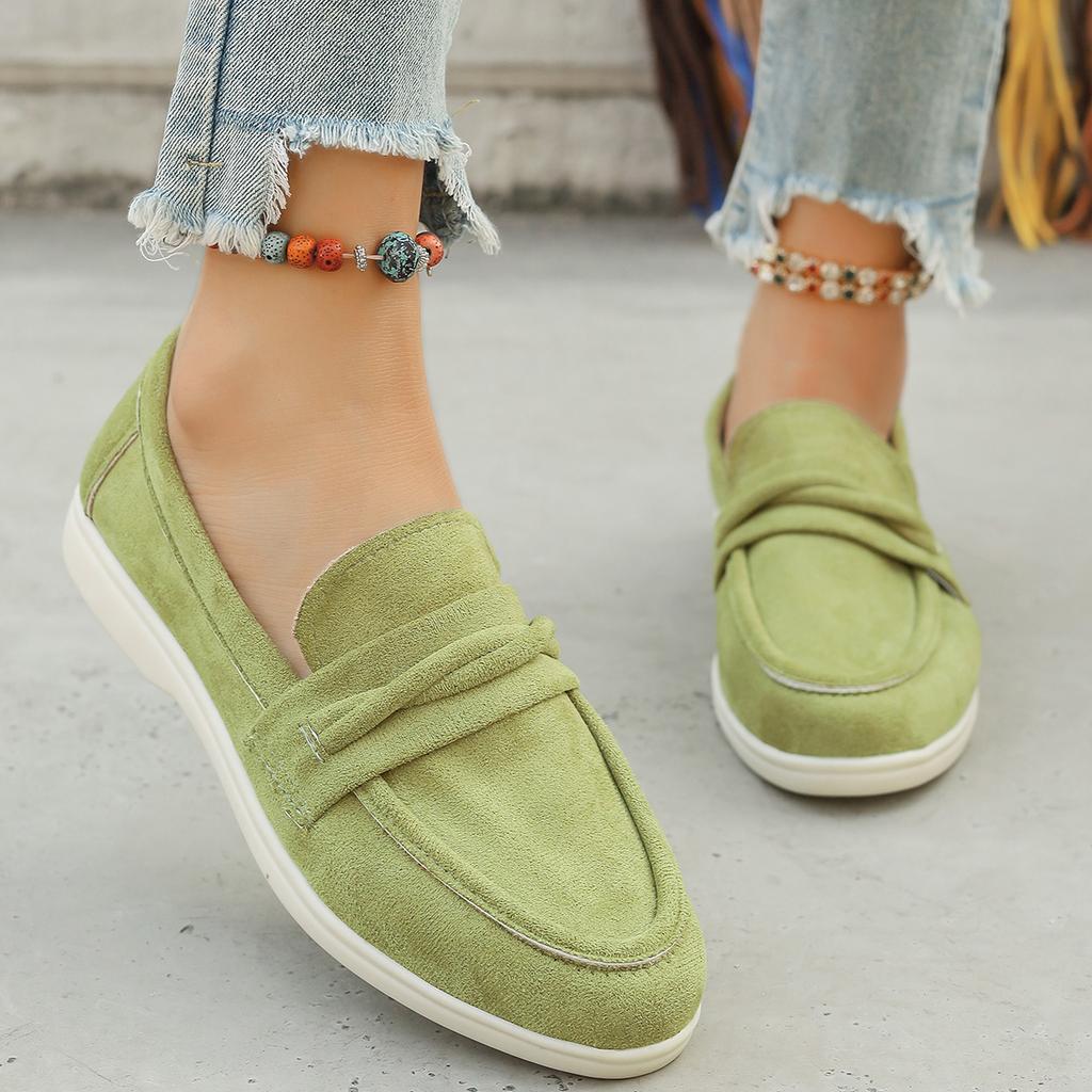 Women Casual Flats Shoes New Cow Suede Classic British Style Loafers Moccasins Light Comfortable Driving Flats Sneakers Women