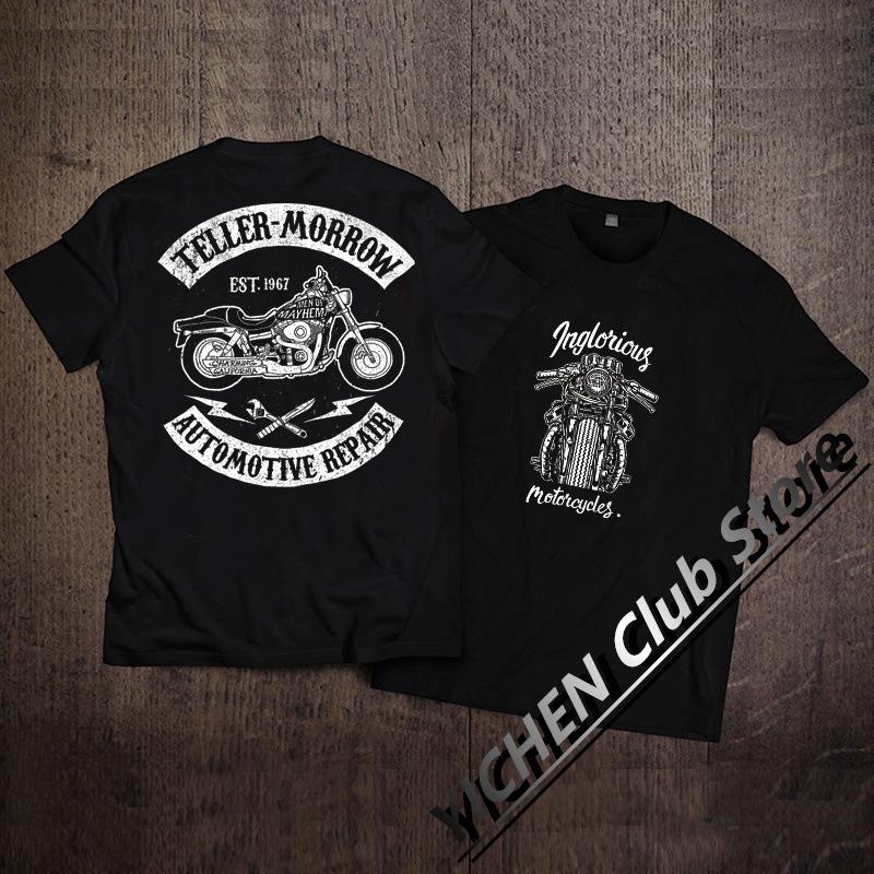 Europäisches und amerikanisches Motorrad Heavy Duty Kurzarm-T-Shirt Herren Rock Max Retro Baumwolle Harley Motorrad Print Herren Top