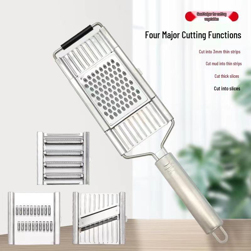 Stainless Steel Manual Vegetable Cutter & Grater - Multifunctional Slicer and Shredder