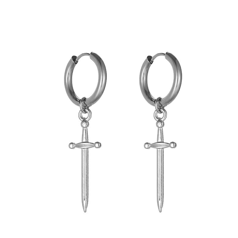 1 Paar Modische Punk Gothic Edelstahl Hängeohrringe Stecker für Damen Herren Gothic Street Pop Hip Hop Rock Ohrschmuck Geschenk
