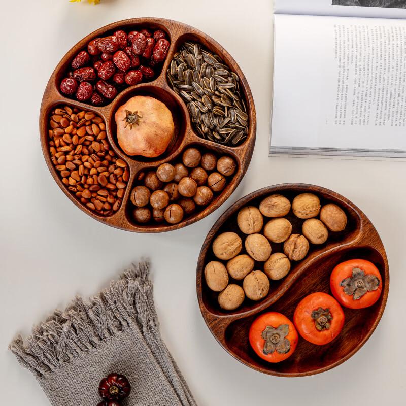 Minimalist Wooden Multi-Compartment Serving Tray