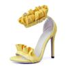 Women Summer High Heel Sandals Sweet Ruffle Thin Heels Shoes Woman Sexy Ankle Strap Buckle Pump Sandales Plus Size 34-48 WSH3892