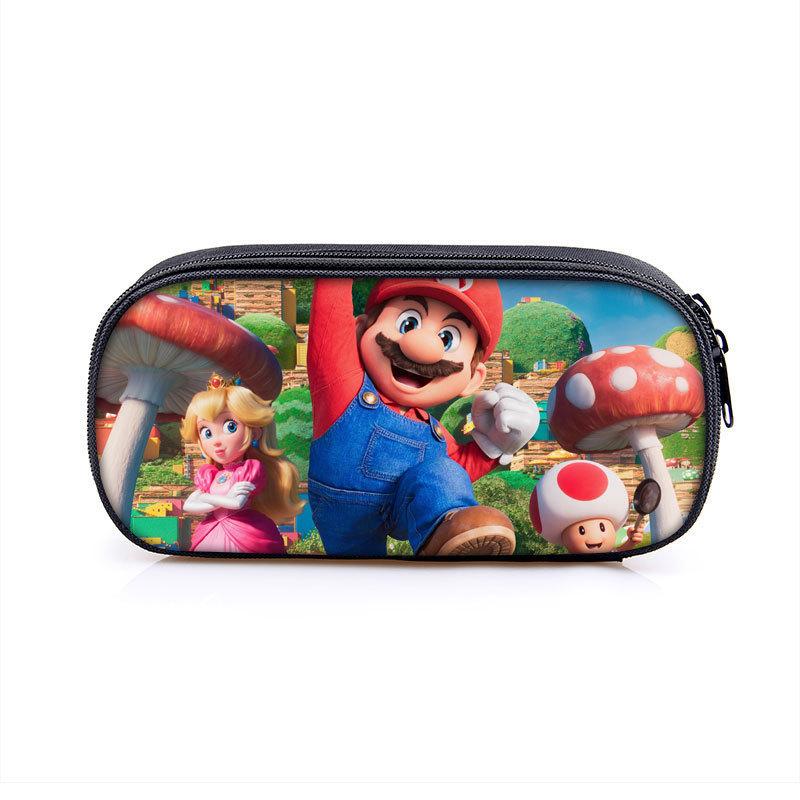 Animation Peripheral Single-layer Children's Pencil Bag Vertical Square Polyester Student Stationery Pencil Bag
