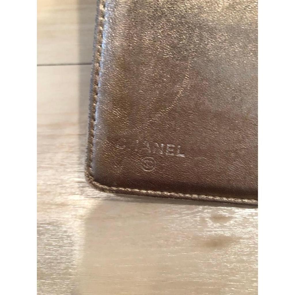 Used CHANEL New Travel Line Long Wallet Gold Bi-fold