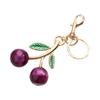 Sparkling 3D Cherry Charm Keychain Accessory Fashionable Fruit Shape Key Rings Portable Bag Decoration for Women