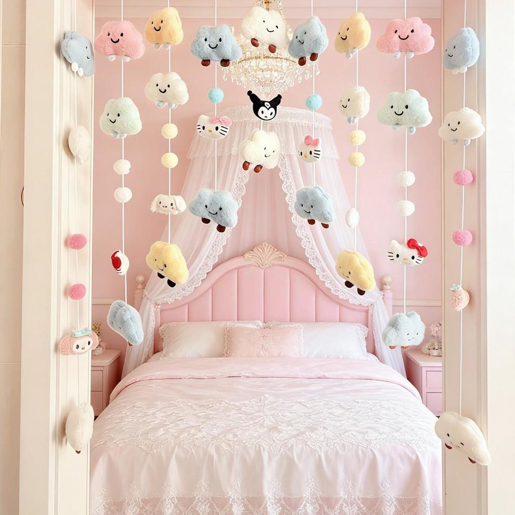 Colorful Cloud Ball Curtain for Bedrooms, Tea Rooms & Bathrooms - Warm, Decorative Entryway Curtain