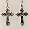 Sterling Silver Black Enamel Cross Earrings