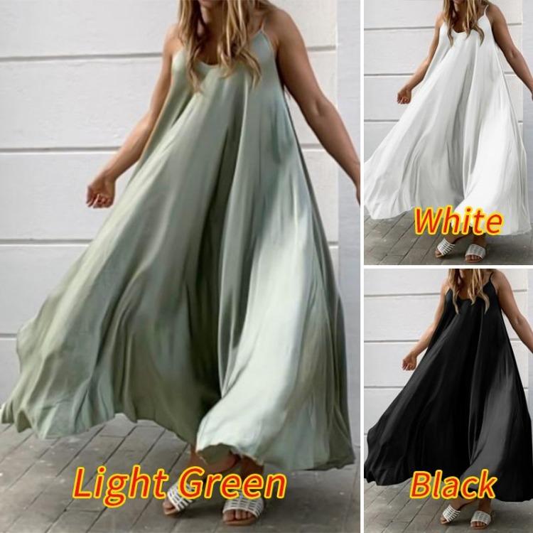 Lockeres ärmelloses Strandkleid für Damen mit Spaghettiträgern