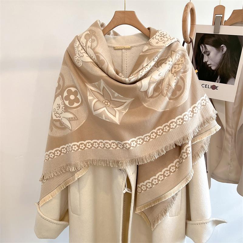 

Зимний Толстый Теплый Двусторонний Кашемировый Шарф Шаль Для Женщин Модный Женский Длинный Камелия Темперамент Одеяло Бандана One size