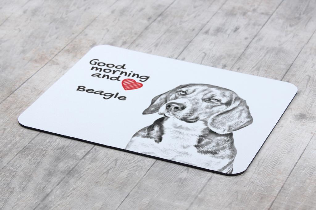 Beagle - mouse pad with print, personalized dog-themed mouse pad, unique gadget for an office worker by Art-Dog brand