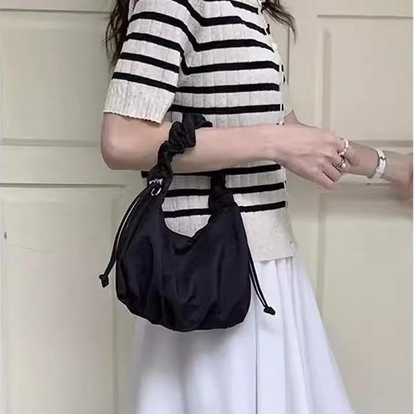 Folded Cloud Bag Versatile Messenger Bag Spring And Summer Drawstring Canvas Bag Niche Design Armpit Bag
