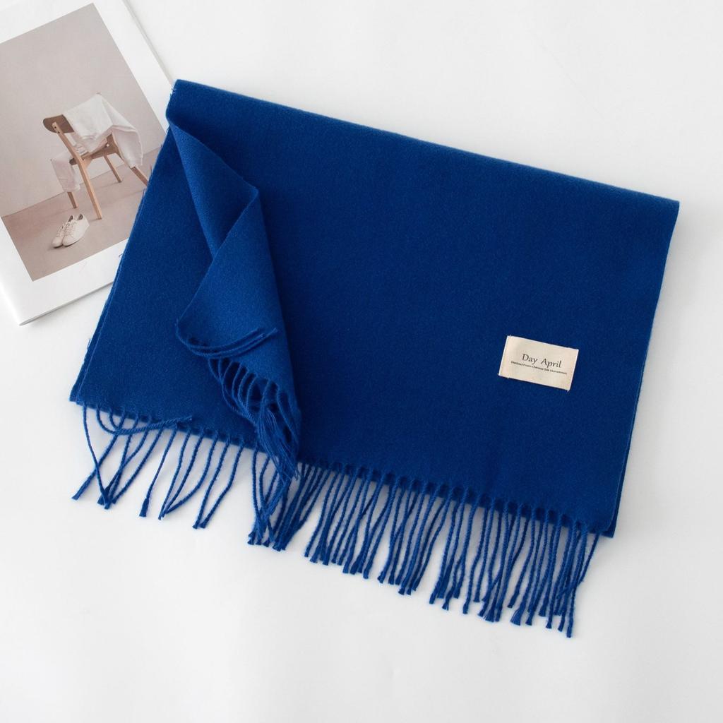 Cashmere Feel Solid Color Scarf for Women Imitation Cashmere Autumn and Winter Atmosphere Korean Style Versatile Mid Length Shawl Scarf