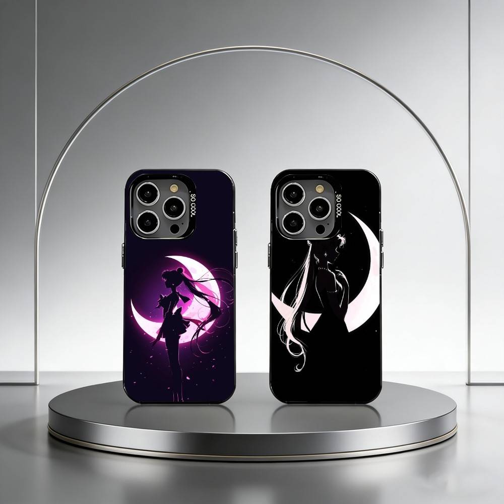 S-Sailor M-Moons Phone Case For iPhone 17,16,15,14,13,12,11 Plus,Pro Max,XS,Colorful Silver Black Cover