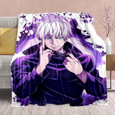 Jujutsu Kaisen Anime Flannel Blanket - Soft Warm Perfect for Sofa, Bedding Camping Travel Office Home Decor 