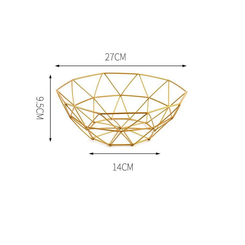 Fruit Bowl Washing Fruit Hollow Drain Basket Iron Fruit Basket Living Room Coffee Table Net Red Fruit Plate Snack Storage Basket