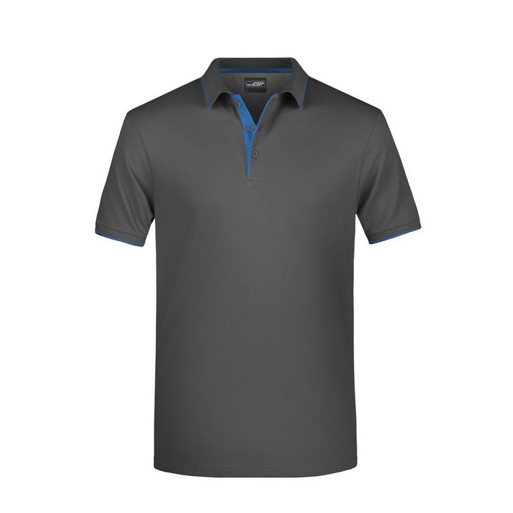 Pánská piké polokošile James and Nicholson s kontrastními pruhy