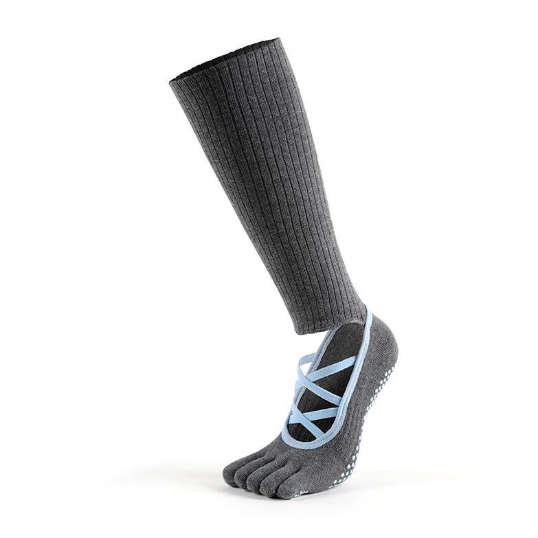 MEIKAN Women s Non-Slip Five-Toe Yoga Socks with Cross Strap and Open Back for Pilates. Women s One Size