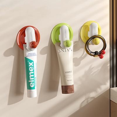 Dopamine Toothpaste Wall Mounted Holder No Drill Bathroom Organizer With Adjustable Clips For Face Wash Tubes Adhesive Space Saving Storage