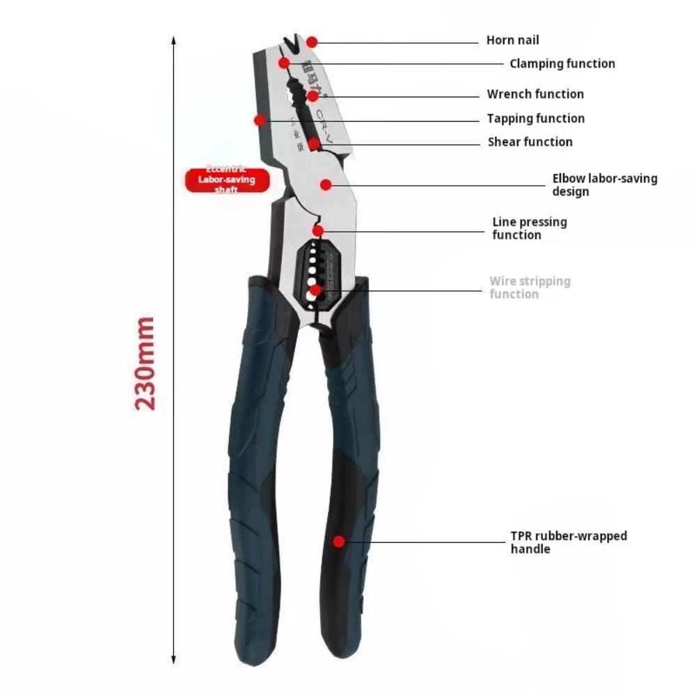 Elbow Wire Cutter High-carbon Steel Wire Stripper Multi-functional Cutting Plier  for Home Repair