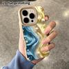 Phone Case: 2D flat lambskin fits iPhone 18, 17, 16, 15, 14, 13 Pro protective cases, wave shells, colorful marble, Christmas and Halloween gifts