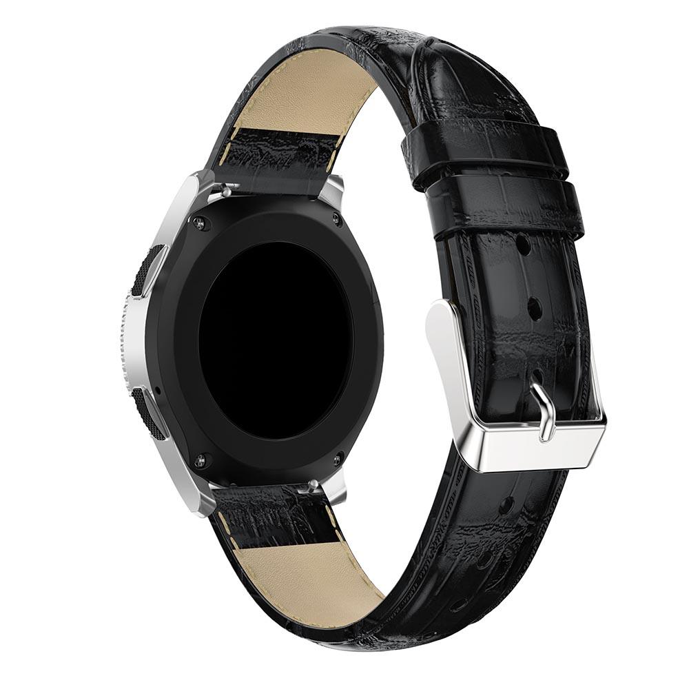 For Samsung Galaxy Watch 46mm Crocodile Texture Genuine Leather Smart Watch Band Strap 22mm