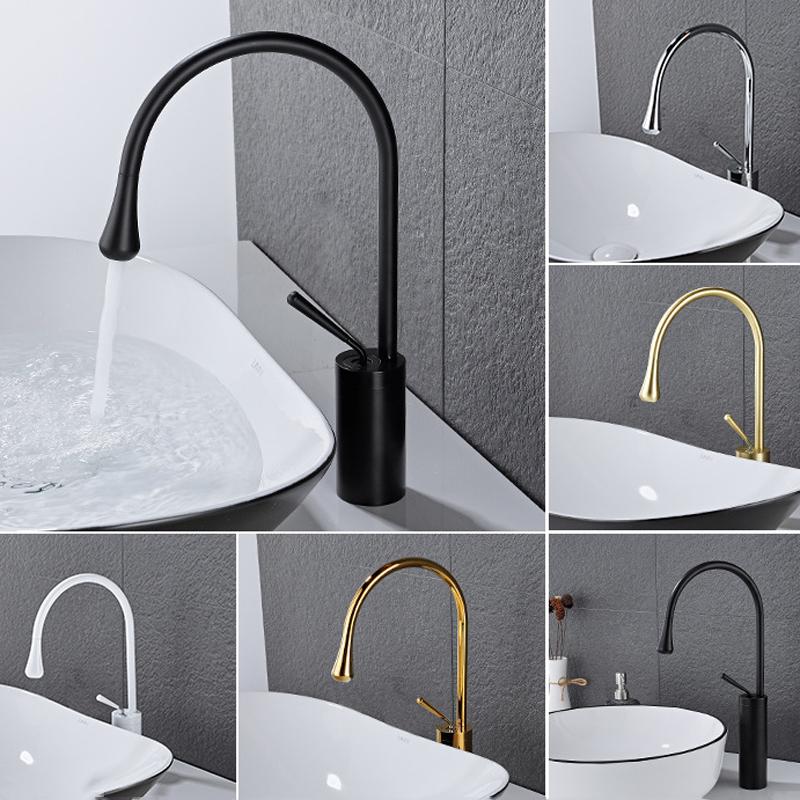 New Basin Faucet Single Lever 360 Rotation Spout Modern Brass Mixer Tap for Kitchen Bathroom Basin Water Sink Mixer Taps