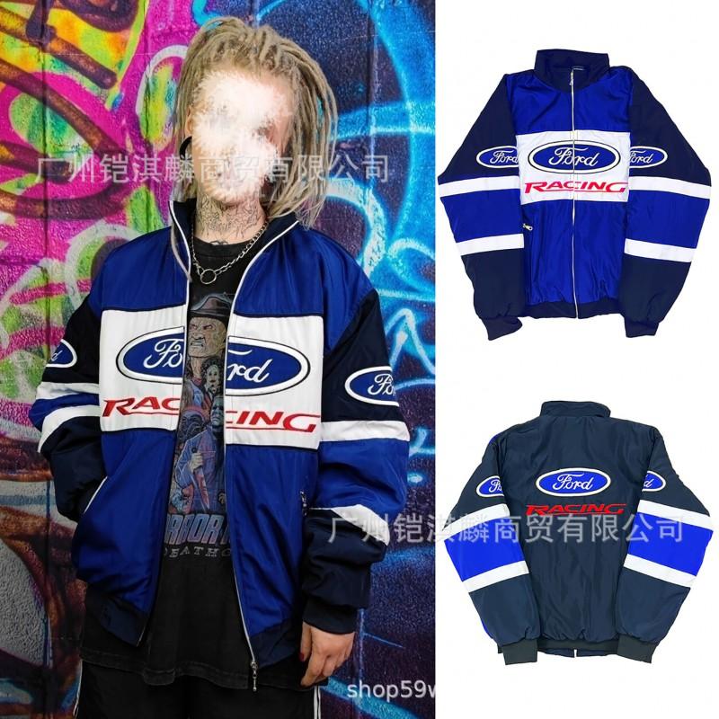Gruba Bawełniana Haftowana Kurtka Motocyklowa Unisex Ciepła Odzież Wierzchnia Sporty Rowerowe