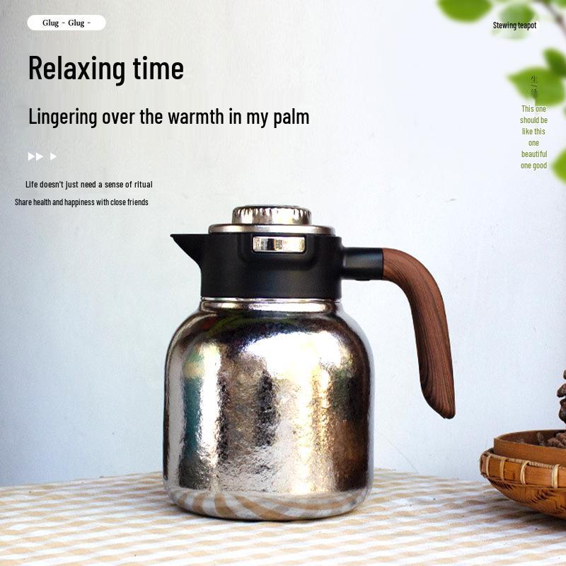 Large Capacity 1800ml Pure Titanium Tea Pot with Temperature Display for Health Stewing and Brewing